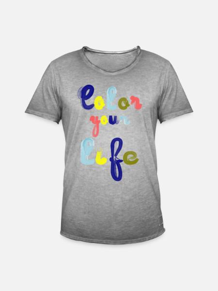Färben Sie Ihr Leben - Männer Vintage T-Shirt - Vintage Grau