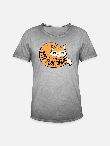 Für Fuchs Sake T-Shirt - Männer Vintage T-Shirt - Vintage Grau
