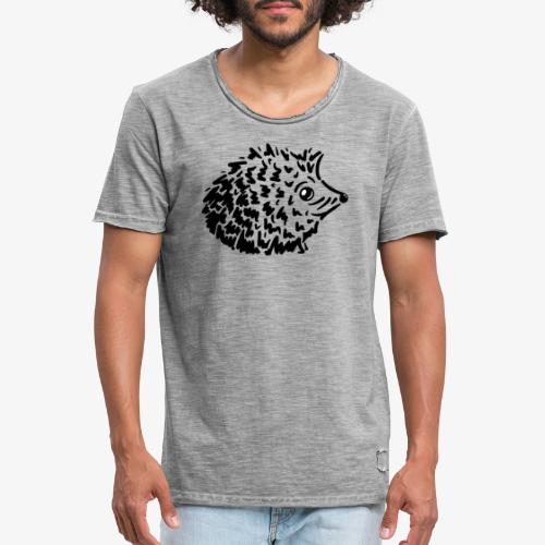 Herbstlicher Igel (schwarz-weiß Stencil-Look) - Männer Vintage T-Shirt