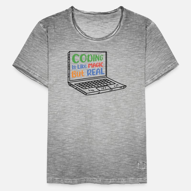 Coding Is Like Magic Coder Programmer Computer Gee Männer Vintage T-Shirt
