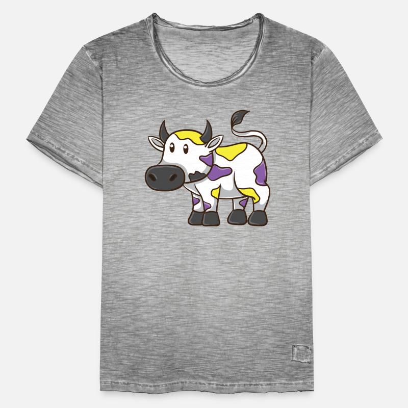 Non-binary cow Non-binary pride Men's Vintage T-Shirt