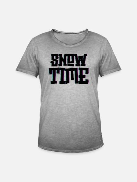 winterzeit snowtime - Männer Vintage T-Shirt - Vintage Grau