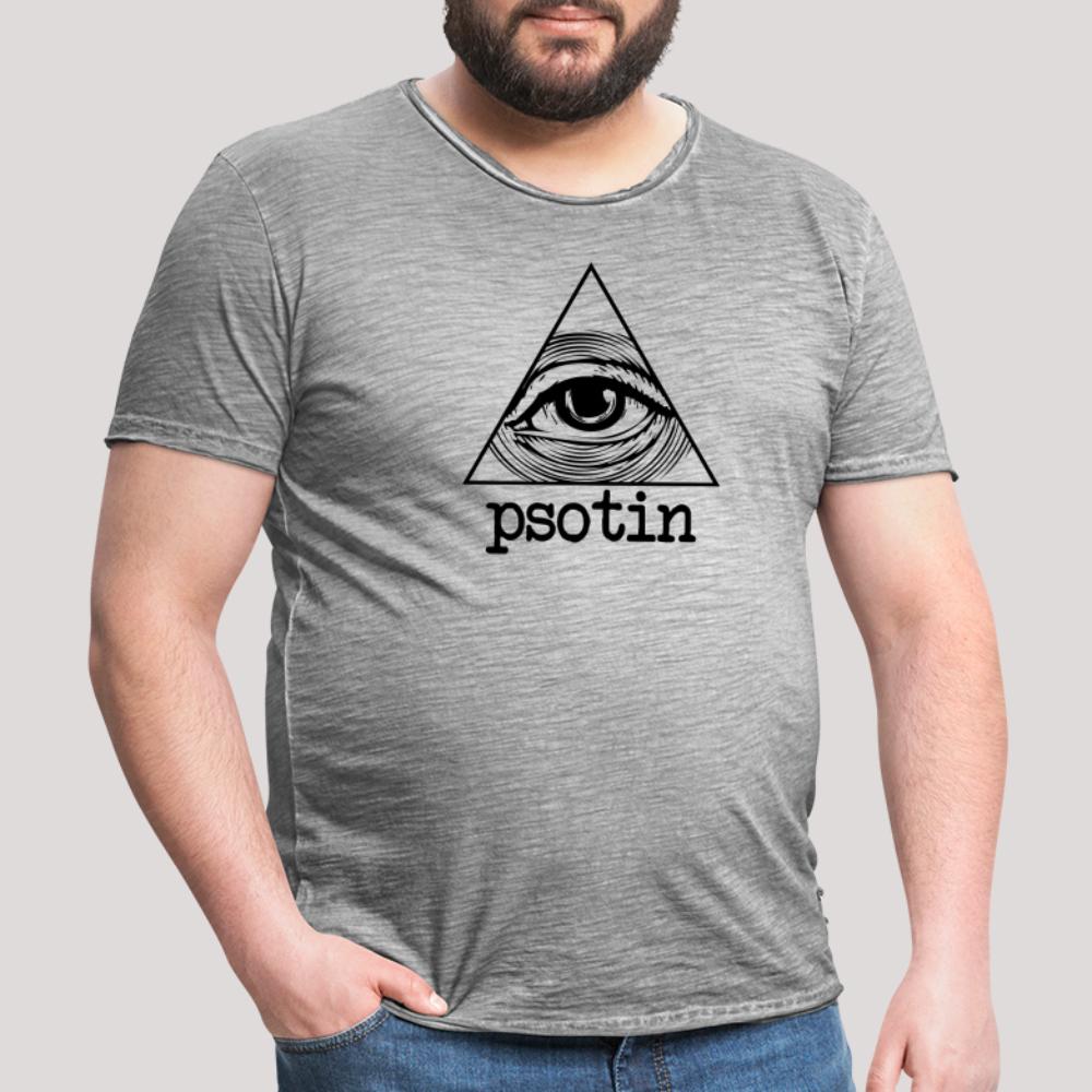 psotin - Männer Vintage T-Shirt Vintage Grau