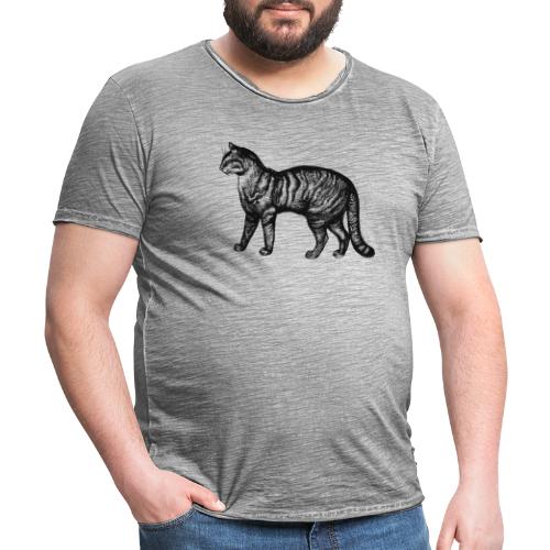 Retro Katze - Männer Vintage T-Shirt