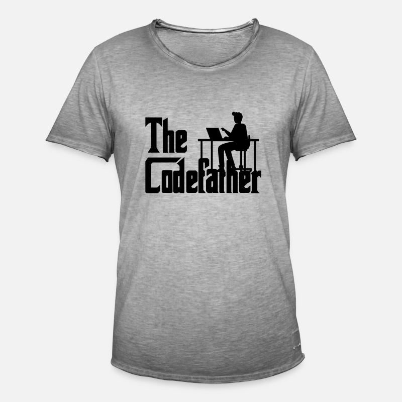 The Codefather Coding Programierer Geschenk - Männer Vintage T-Shirt - Vintage Grau
