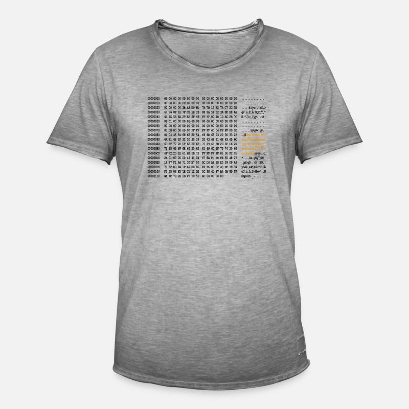 Bitcoin Block 0 Code - Männer Vintage T-Shirt - Vintage Grau