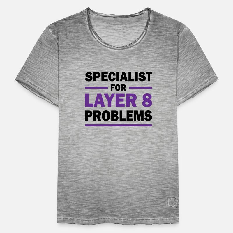 Layer 8 Programmierer Spruch Geschenk Männer Vintage T-Shirt