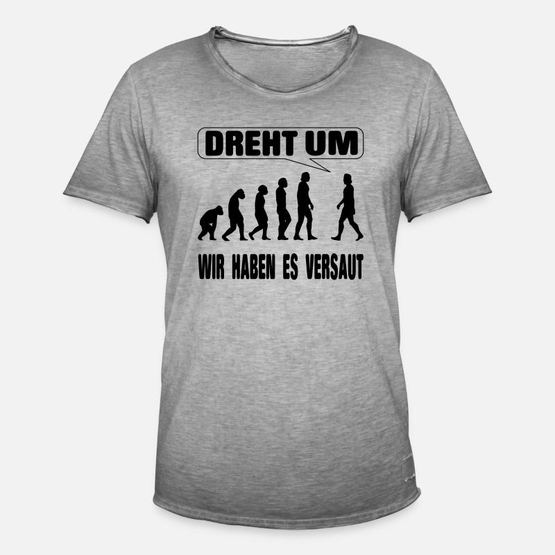 Evolution - Wir haben es versaut - Männer Vintage T-Shirt - Vintage Grau
