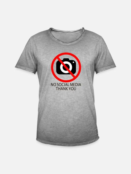 no social media - Männer Vintage T-Shirt - Vintage Grau