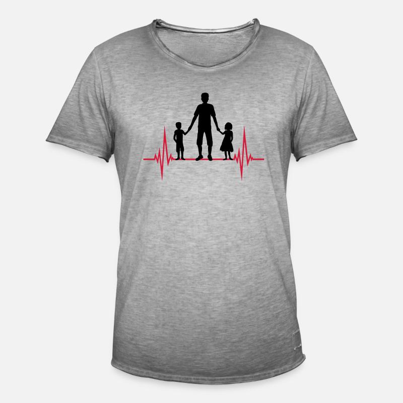Frequenz 2 Kinder Papa - Männer Vintage T-Shirt - Vintage Grau