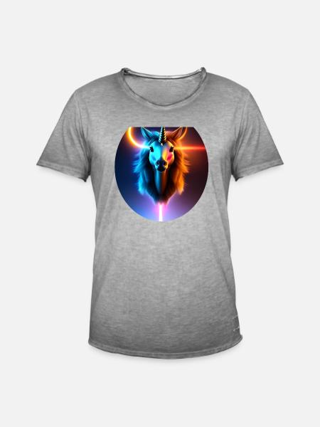 Future Unicorn - Männer Vintage T-Shirt - Vintage Grau