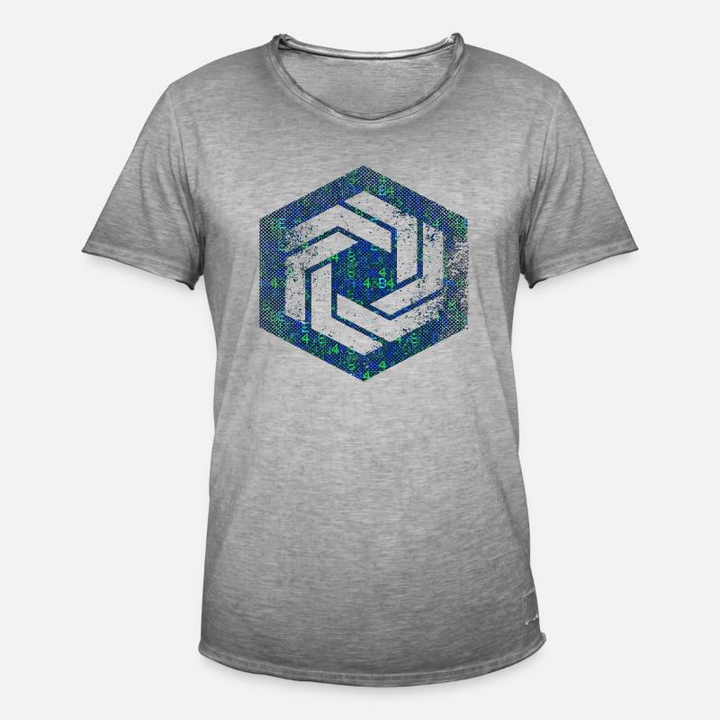 hexagon programming programmer coding geometric - Men's Vintage T-Shirt - vintage grey