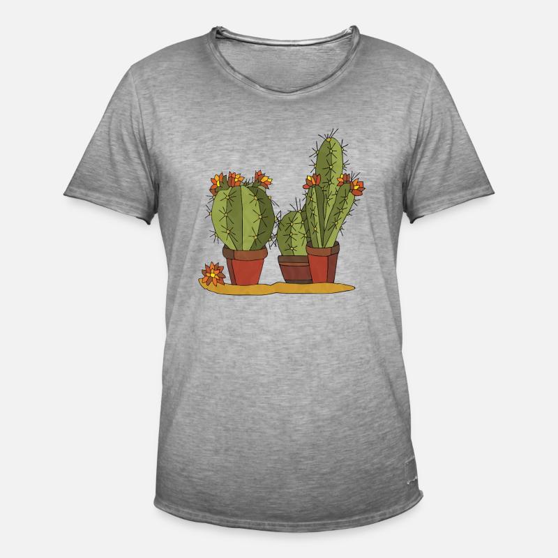 Blumen - Männer Vintage T-Shirt - Vintage Grau
