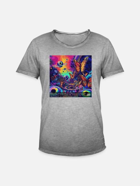 Psychedelic Dreamscape #001 - Männer Vintage T-Shirt - Vintage Grau