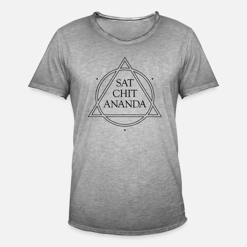 SAT CHIT ANANDA vector - Männer Vintage T-Shirt - Vintage Grau