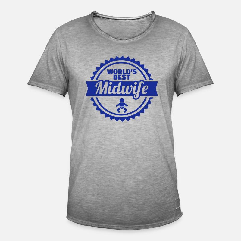 Jordemoder - Herre vintage T-shirt - vintage-grå