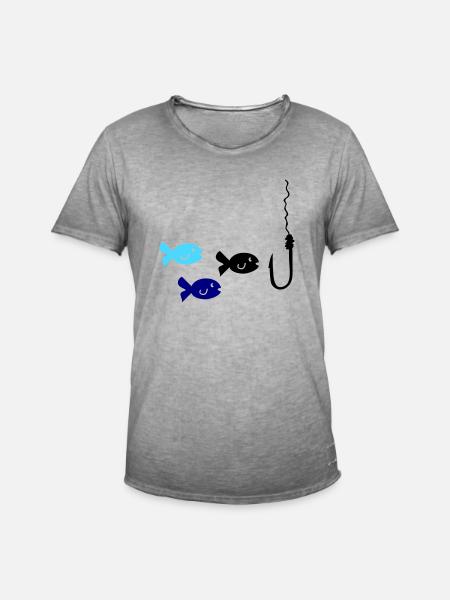 Fishing Fish - Men's Vintage T-Shirt - vintage grey