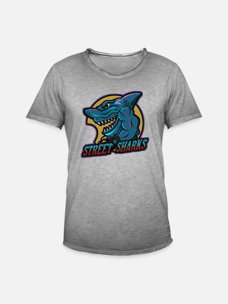 Straßenhaie - Männer Vintage T-Shirt - Vintage Grau