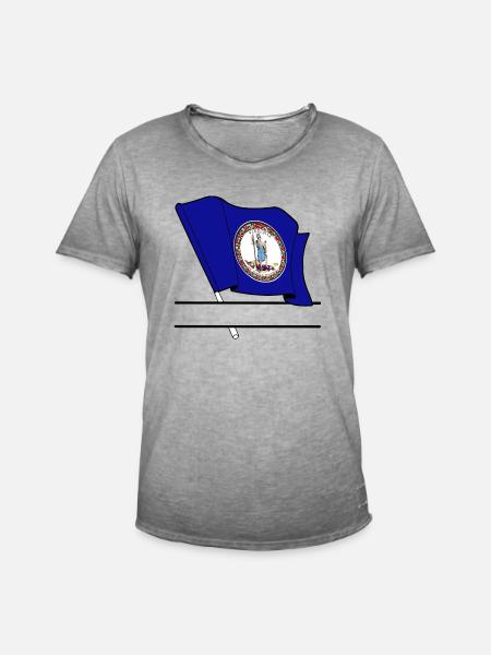 Flag Virginia text banner - Men's Vintage T-Shirt - vintage grey