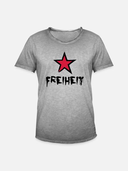 Freiheit - Männer Vintage T-Shirt - Vintage Grau
