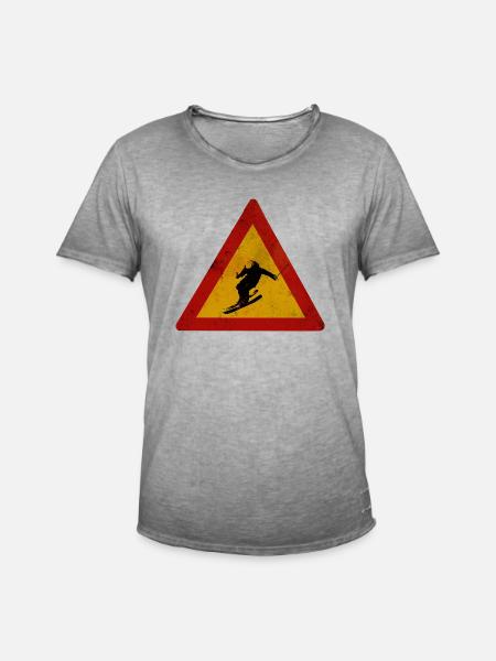 Ski crossing - Männer Vintage T-Shirt - Vintage Grau