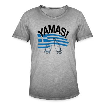 Yamas - Prost - Trinke mit mir mein Freund - Männer Vintage T-Shirt - Vintage Grau - Vorne