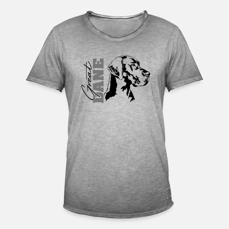 GREAT DANE Portrait Wilsigns - Männer Vintage T-Shirt - Vintage Grau