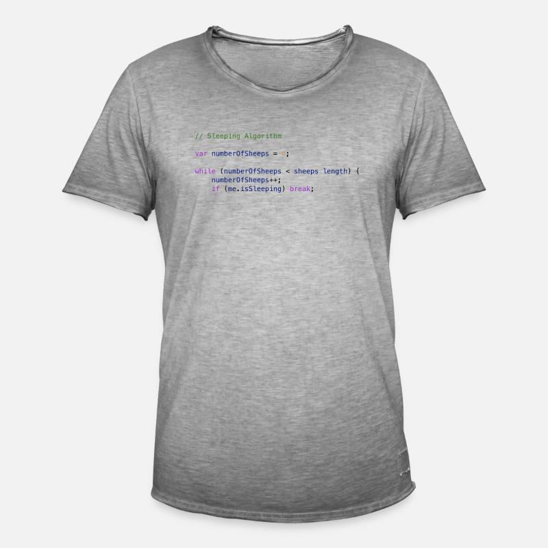 Programmierer Code Schäfchen zählen Logik - Männer Vintage T-Shirt - Vintage Grau
