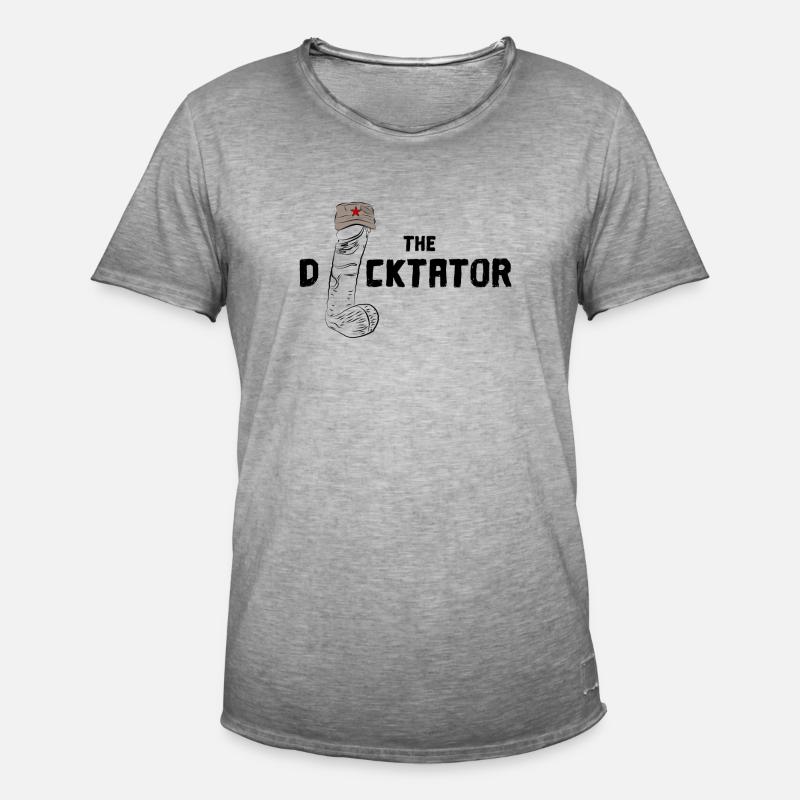 Il pene Dicktator (Dick, dittatore pun pun) - Maglietta vintage da uomo - vintage grigio