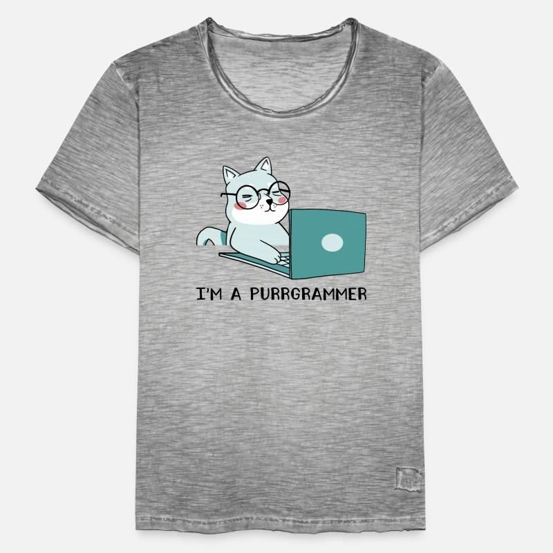 I'm A Purrgrammer Coder Software Developer Compute Männer Vintage T-Shirt
