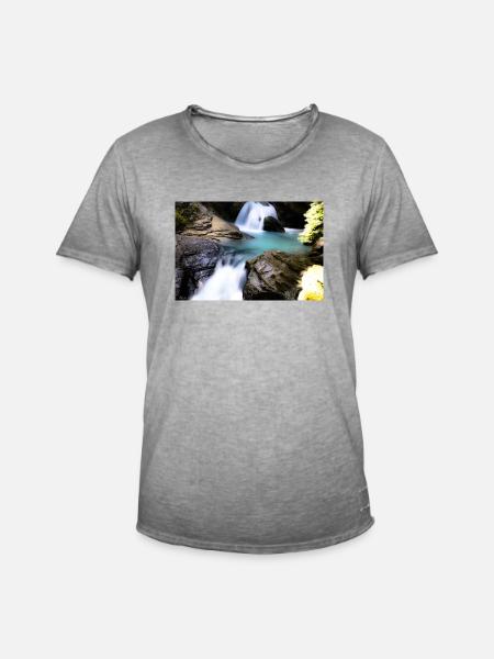 Keiner Wasserfall - Männer Vintage T-Shirt - Vintage Grau