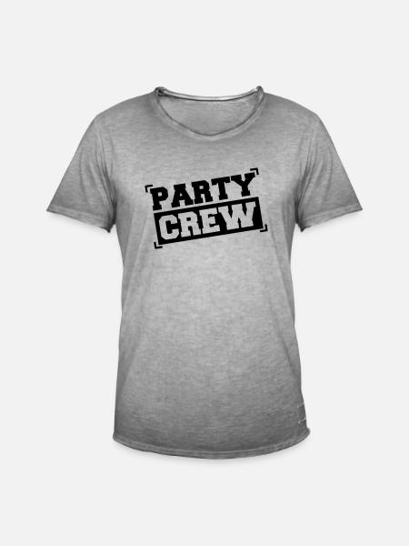 party_crew01 - Männer Vintage T-Shirt - Vintage Grau