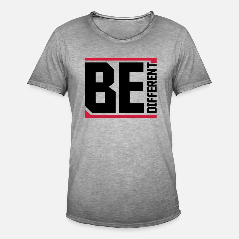 Be different Logo Design - Männer Vintage T-Shirt - Vintage Grau