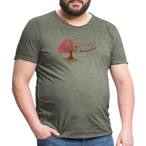 Scattering Leaves color - Männer Vintage T-Shirt