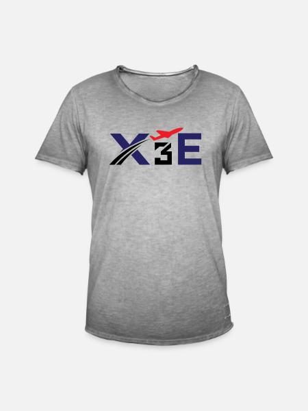 X3E Flugzeug Pilot - Männer Vintage T-Shirt - Vintage Grau