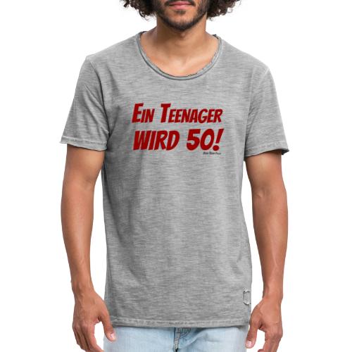 Shirt Teenager wird 50 Dunkelrot - Männer Vintage T-Shirt
