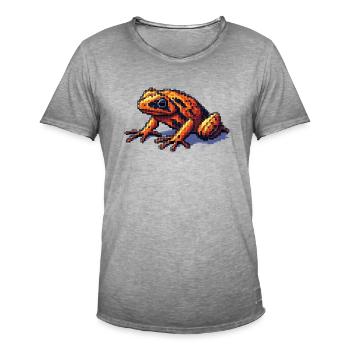 Poison dart frog in retro 8 bit pixel graphics - Men's Vintage T-Shirt - vintage grey - Front - Jose (178cm)