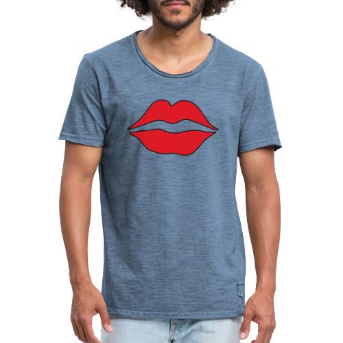 Lippen - Männer Vintage T-Shirt