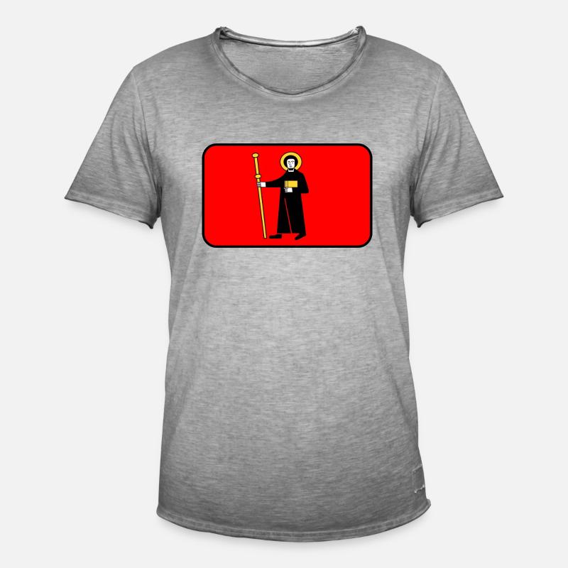 Flaggenvignette oder Logo von Glarus - Männer Vintage T-Shirt - Vintage Grau