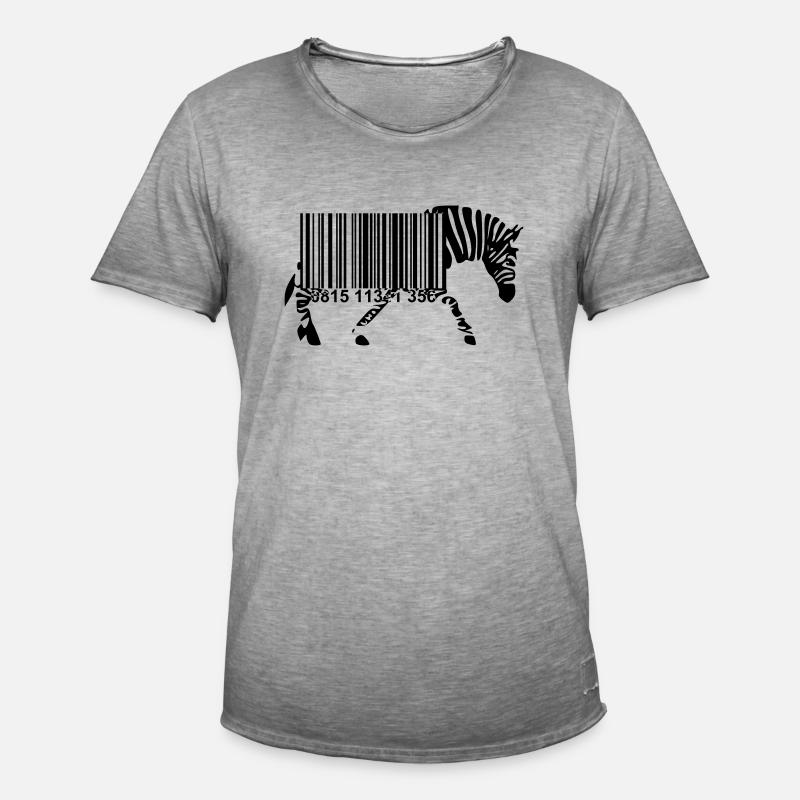 Strichcode Zebra - Männer Vintage T-Shirt - Vintage Grau