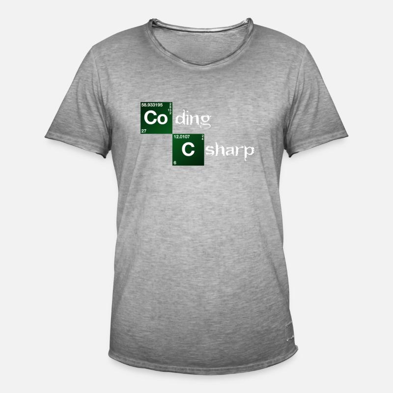 Coding Csharp - Men's Vintage T-Shirt - vintage grey