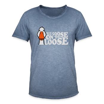 goose on the loose - Männer Vintage T-Shirt - Vintage Denim - Vorne - Jose (178cm)