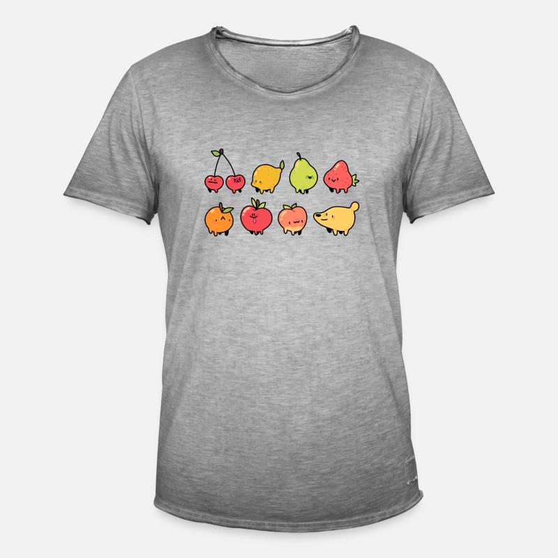 Fruchttierchen - Männer Vintage T-Shirt - Vintage Grau
