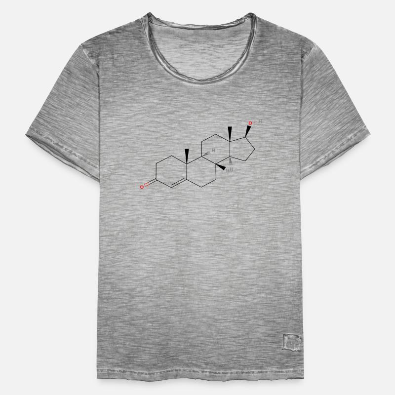 Testosterone Molecule - Colored Structural Formula Men's Vintage T-Shirt
