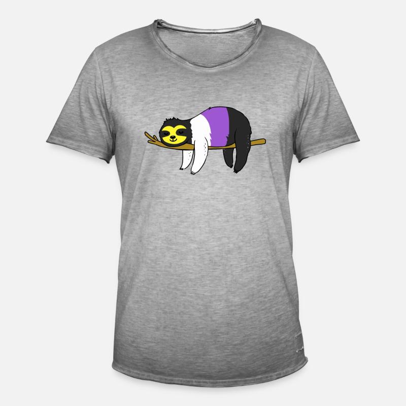 Nonbinary Pride Faultier Nonbinary Pride - Männer Vintage T-Shirt - Vintage Grau