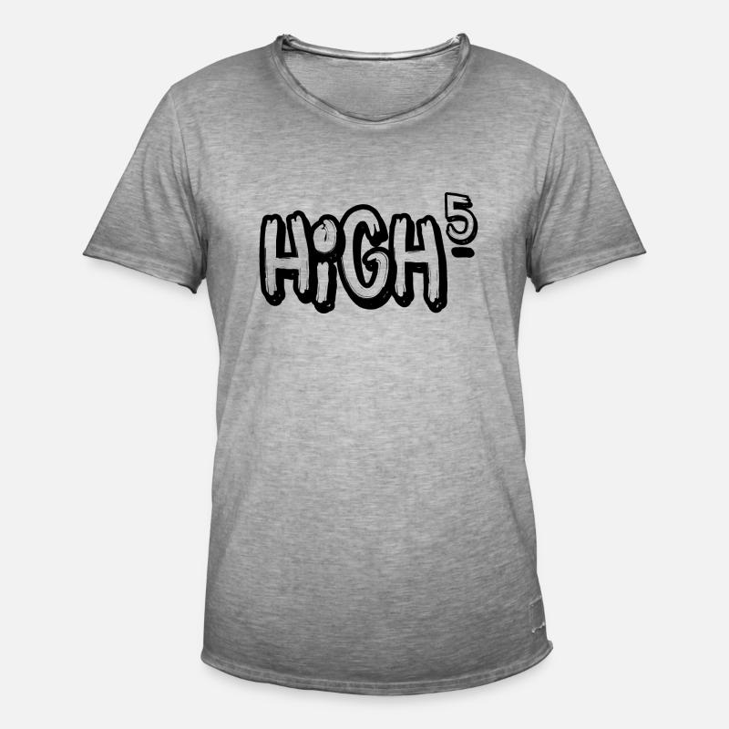 High five oder High 5 - Männer Vintage T-Shirt - Vintage Grau