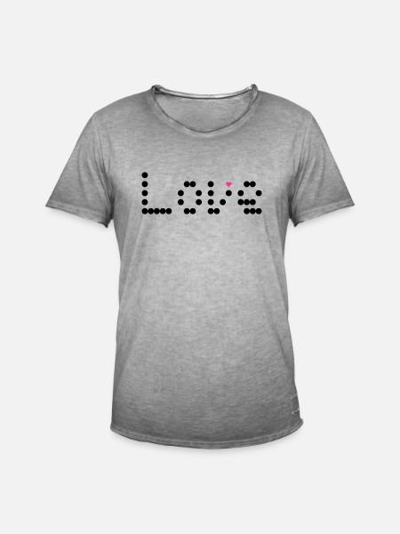 love dots - Männer Vintage T-Shirt - Vintage Grau