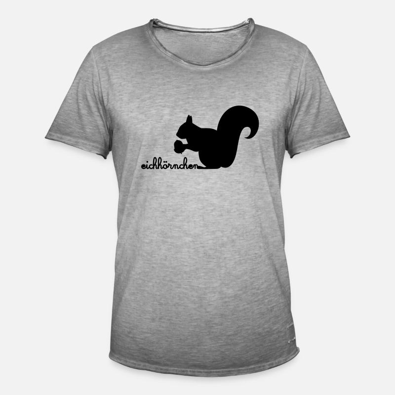 Eichhörnchen mit Eichel - Männer Vintage T-Shirt - Vintage Grau