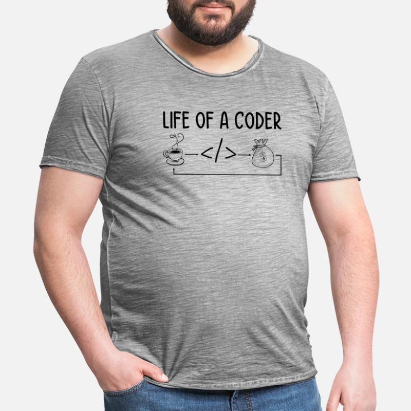 Life Of A Coder Software Developer Programmer Nerd Männer Vintage T-Shirt