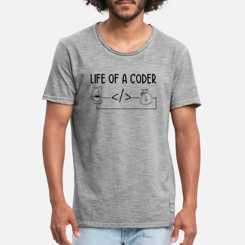 Life Of A Coder Software Developer Programmer Nerd Männer Vintage T-Shirt
